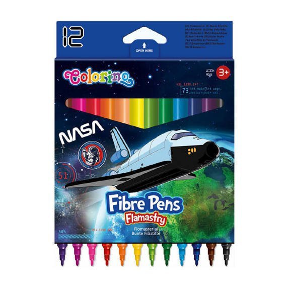 Flamastry Colorino Nasa 12 kolorów