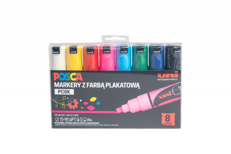 Markery PC-8K zestaw 8 kolorów