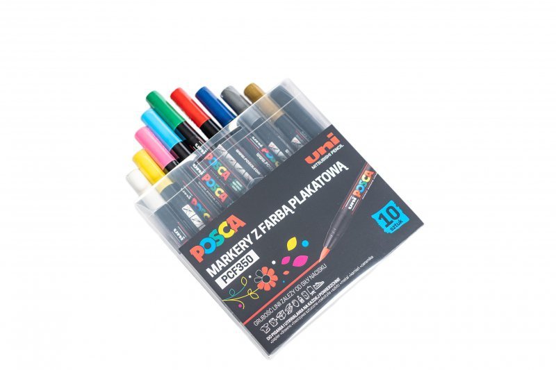 Markery PCF-350 zestaw 10 kolorów Posca Uni