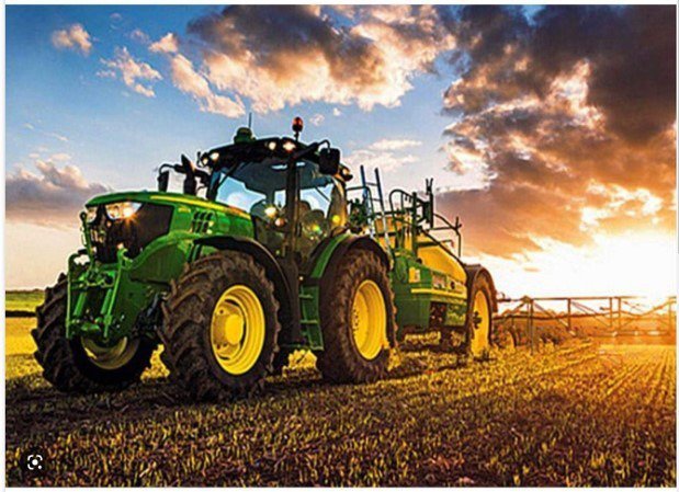 Diamentowa mozaika Traktor w polu zachód słońca NO-1008145