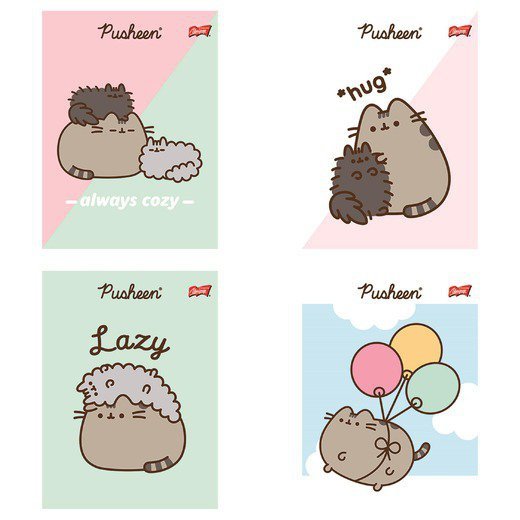Zeszyt A5 32 k. linia Pusheen mix wzorów paczka 15 szt.