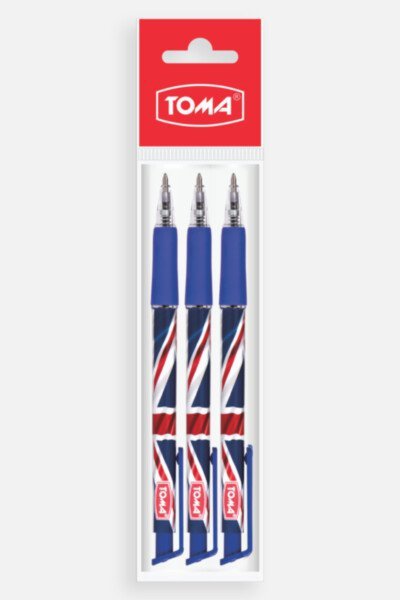 Długopis automatyczny Great Britain Medium niebieski 3 szt.