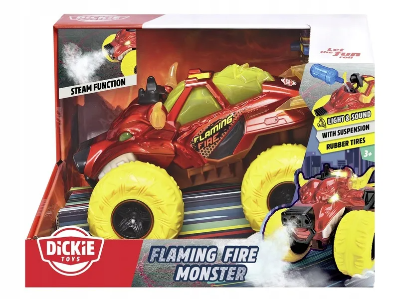 Pojazd ognisty potwór z funkcją pary Monster Dickie Toys 25 cm