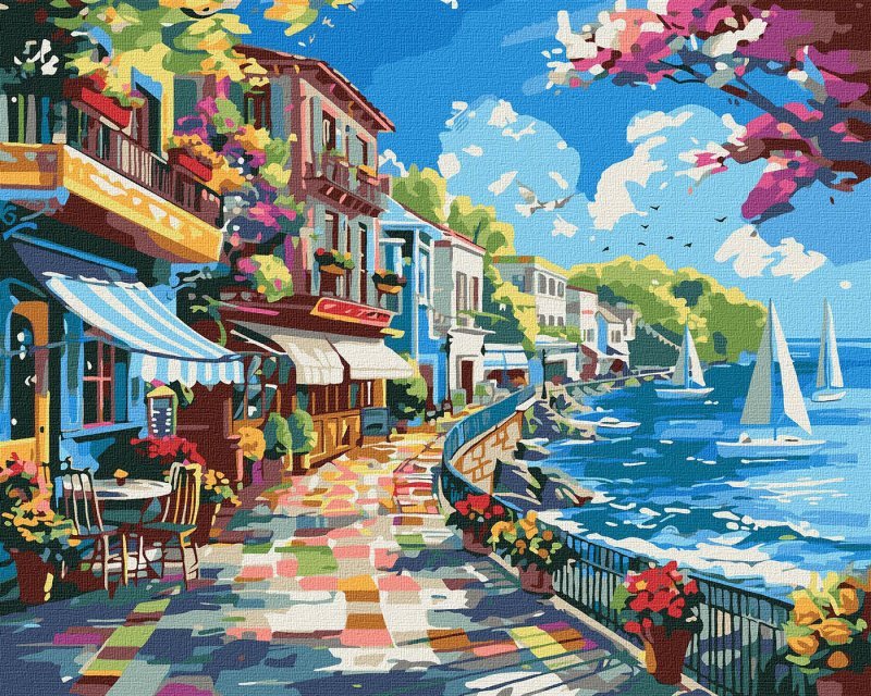 Malowanie po numerach IDEYKA 40x50 cm Miasto nad oceanem
