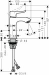 31088000 Hansgrohe Metris Jednouchwytowa bateria umywalkowa 100 do małych umywalek z kompletem odpływowym z cięgłem