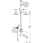 Tres THERM-BOX ZESTAW BATERII TERMOSTATYCZNEJ PODTYNKOWEJ 2-DROŻNEJ THERM-BOX PRYSZNICOWEJ-21625004