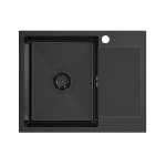 QUADRON LUKE 116 zlewozmywak stalowy black metal (60x48x20) z syfonem 1-komorowy z/o ZH6048PVDBLM