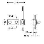 Tres B-SYSTEM Bateria termostatyczna podtynkowa 2-drożna B-system-30725201AC