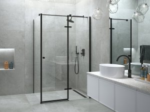 Besco Pixa Black kabina prostokątna 120x90 Prawa PPP129195B
