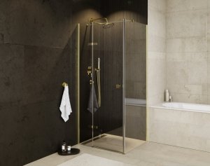 Besco Pixa Gold kabina 90x90cm Prawa profil złoty PKP90195G