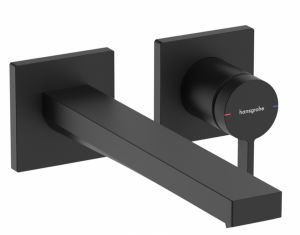 Hansgrohe Tecturis E Jednouchwytowa bateria umywalkowa ścienna podtynkowa z wylewką 22,5cm czarny mat 73051670