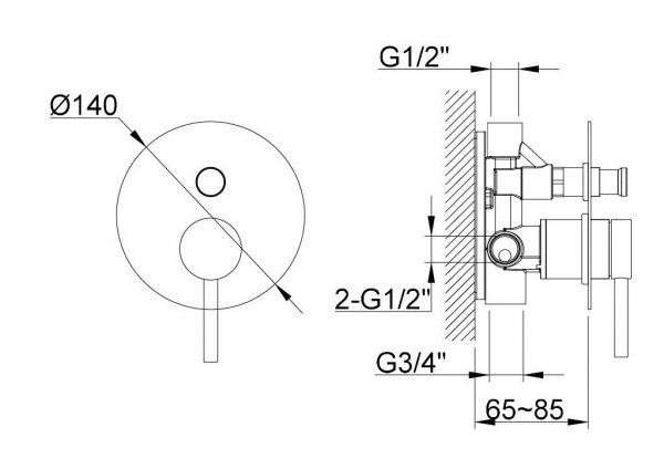 Kohlman Axel Gray Zestaw prysznicowy z deszczownicą 25 cm podtynkowy grafit szczotkowany QW210AGR25 WYSYŁKA 24H
