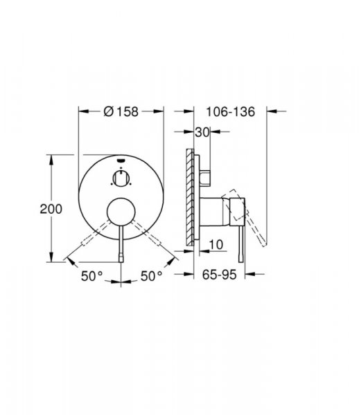 Grohe Essence Bateria wannowo-prysznicowa podtynkowa stal nierdzewna 24169DC1