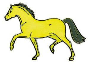Przypinka fluorescencyjna konik