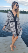 Kimono Checker Black Colourful Skull Classic