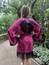 Kimono Pink Panther Black Angel Fringe