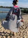 Kimono Checker Black Pink Heart Classic