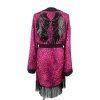 Kimono Pink Panther Black Angel Fringe