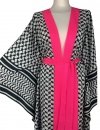 Kimono Checker Black Pink Heart Classic