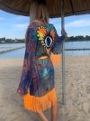 Kimono Wonder Orange Heart Fringe