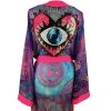 Kimono Lily Pink Heart Fringe
