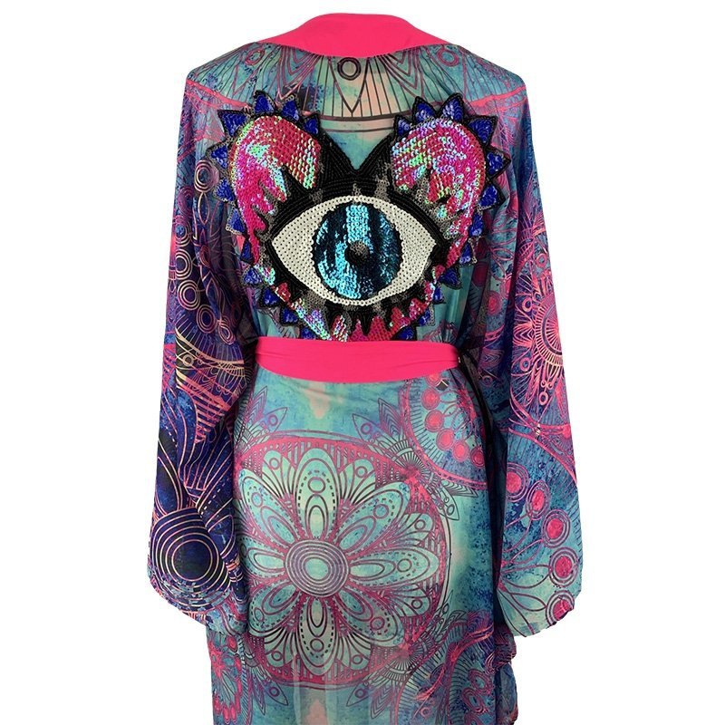 Kimono Sky Pink Heart Classic
