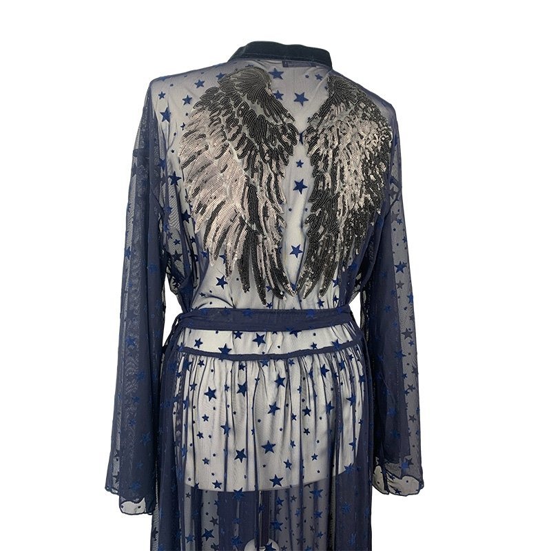Kimono Blue Stars Black Angel