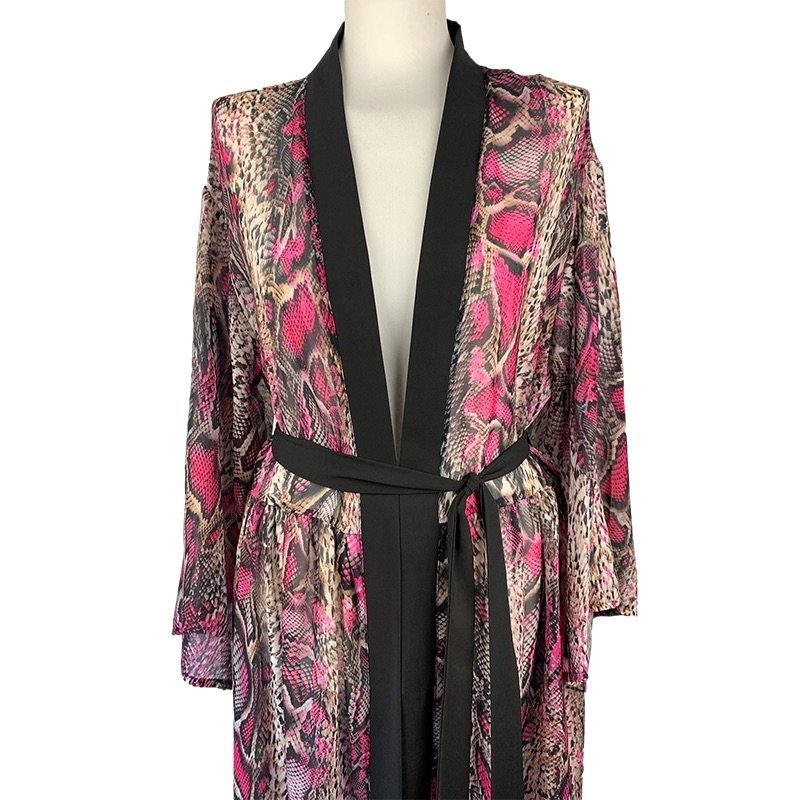 Kimono Pink Snake Gold Angel Long