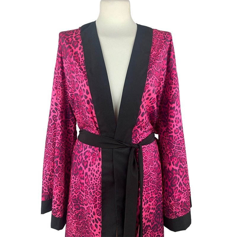 Kimono Pink Panther Black Angel Fringe