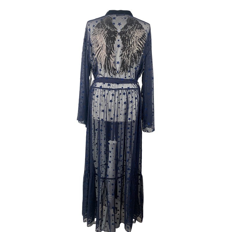 Kimono Blue Stars Black Angel