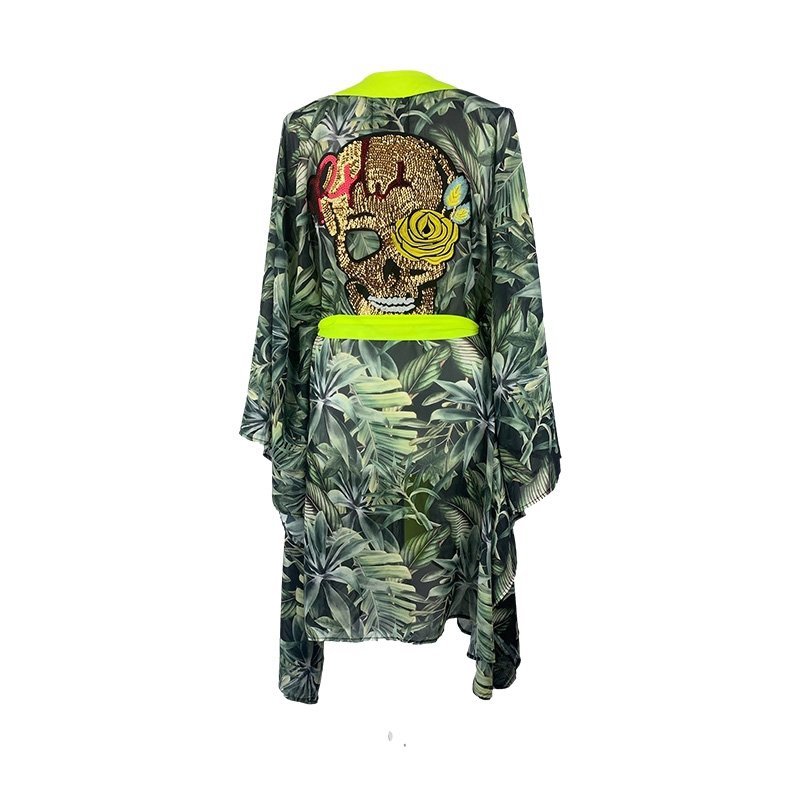 Kimono Jungle Gold Skull Short