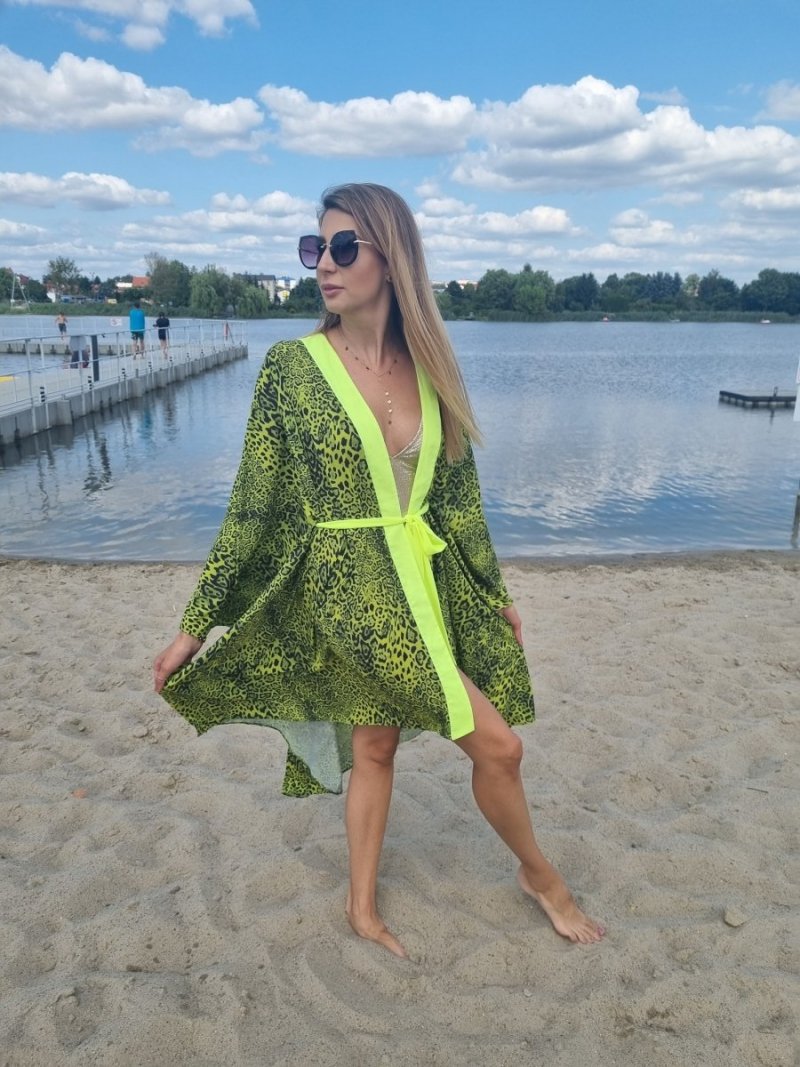 Kimono Neon Panther Gold Skull