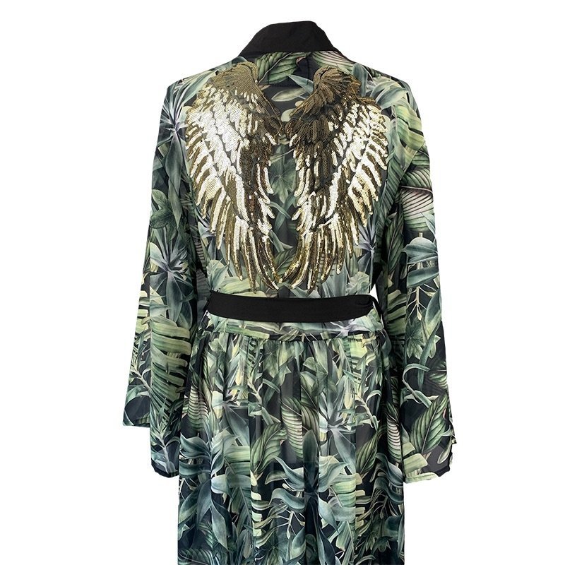 Kimono Palms Black Angel Long