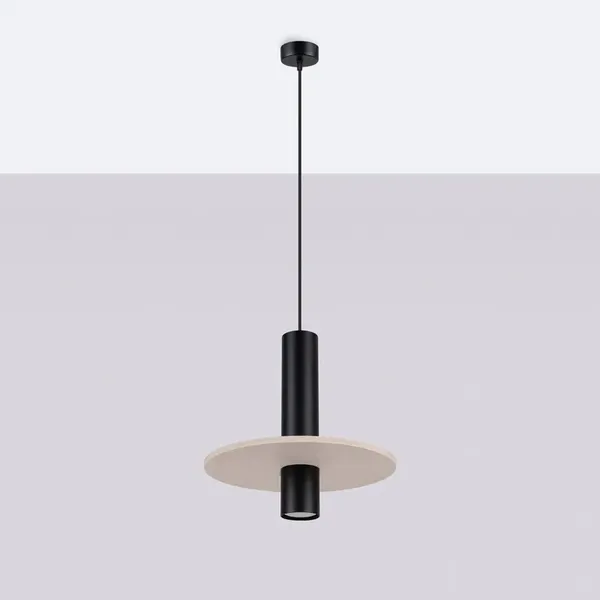 Lampa wisząca PELTA 1 czarna/beżowa