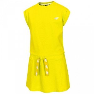 Sukienka dla dziewczynki 4F żółta HJL21 JSUDD001A 71S