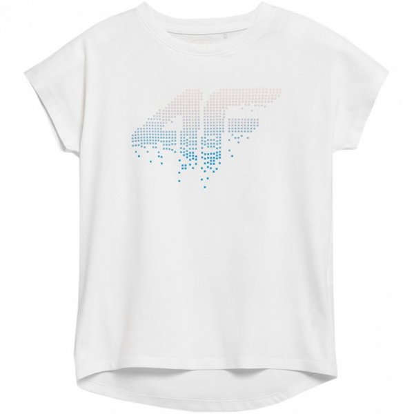 Koszulka dla dziewczynki 4F biała HJZ21 JTSD003B 10S