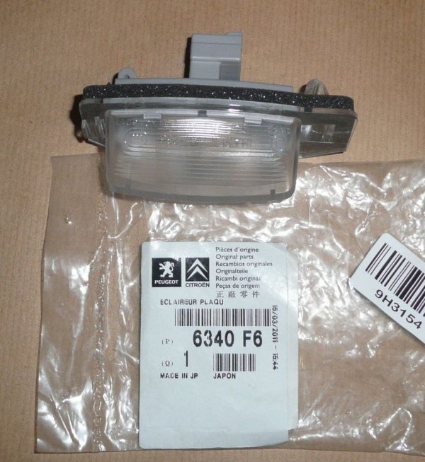 Original Kennzeichenleuchte für Peugeot 4007 Citroen C-Zero C-Crosser 6340F6