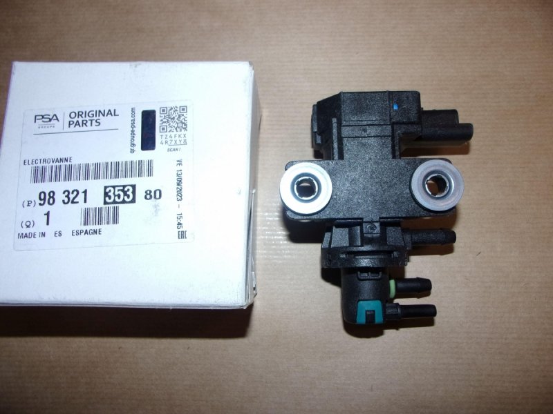Électrovanne turbo Citroën C4, Citroën C5 (X7), Peugeot 3008, Peugeot 308, 9832135380, 9832135380, 