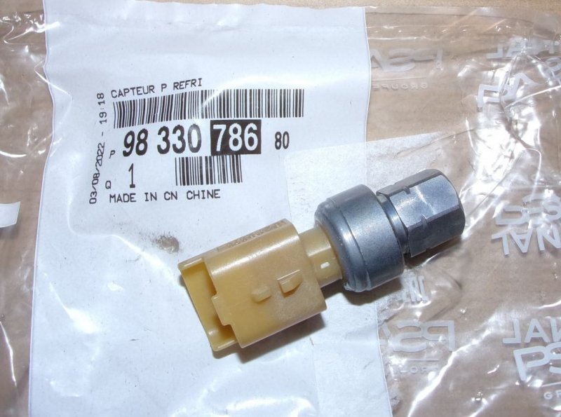 Capteur de pression de climatisation Citroën C2, Citroën C5, Citroën C8, Peugeot 207, Peugeot 307, 9833078680, 9833078680, 