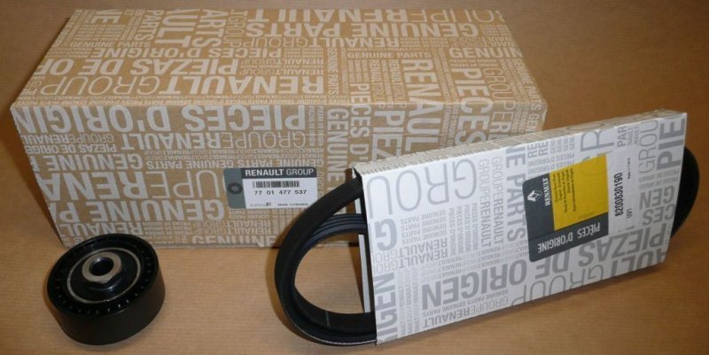 Original  kit de courroie d'alternateur Renault Clio II, Twingo 1.2 Renault Kangoo 04.00|} sans climatisation, sans direction assistée , 7701477537