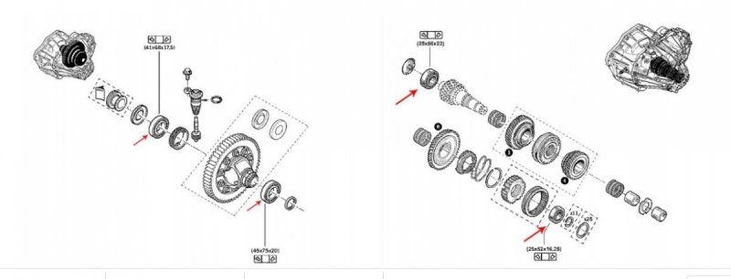 NEUF : Kit de réparation SNR Roulements de boîte de vitesses x8 TRAFIC OPEL MOVANO RENAULT MASTER 2010- Boîte PK6 PF6