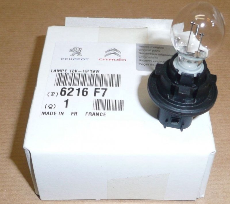 Original Ampoule 12 / 19W 12-HP19W Citroen C5 III 08- , 6216.F7 , 6216F7