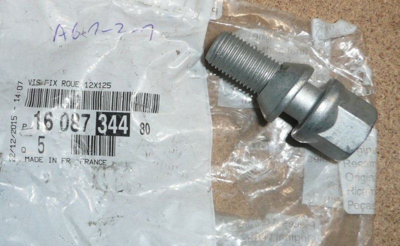 VIS DE ROUE CITROËN C6, C5 III =9818845080 - CHANGEMENT DE RÉFÉRENCE. ,  1608734480