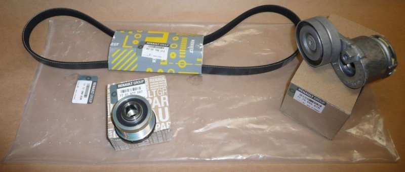 Ensemble de courroie d'alternateur Renault Laguna II 1.9DCI, 117208883R, 