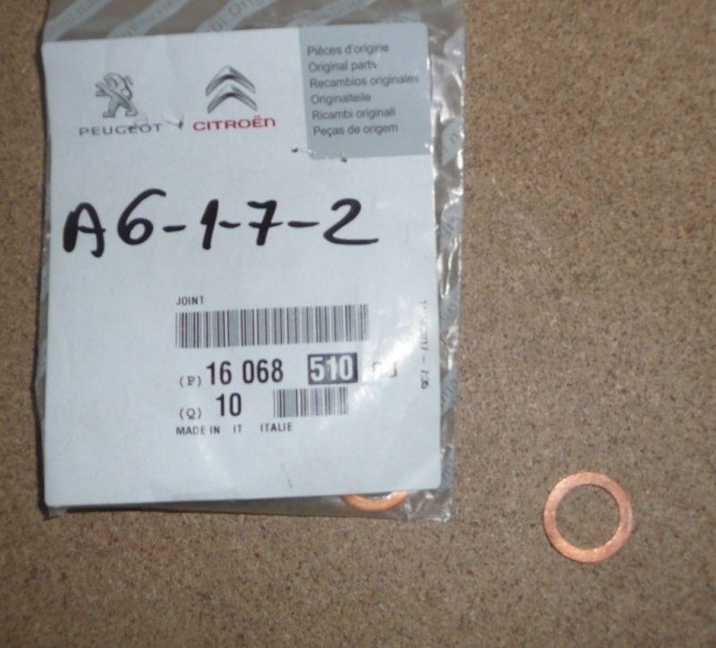 JOINT DE CONDUITE D'HUILE Citroën Jumper III ,  1606851080