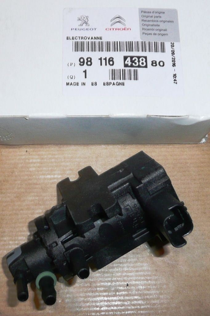 Électrovanne turbo Citroën C3, Peugeot 207 1.6/2.0 HDI, 9811643880, 9811643880,