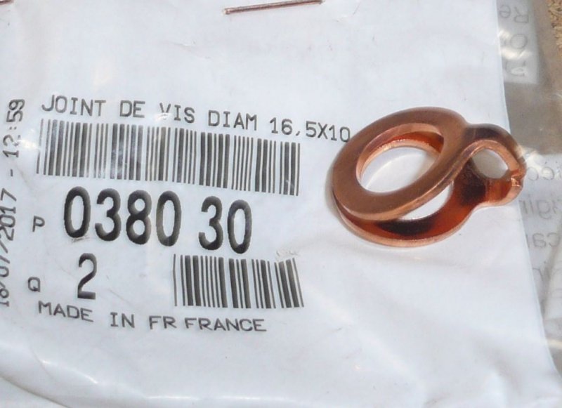 Joint de vis de turbo Citroën C5 III, Citroën C6, 0380.30, 038030