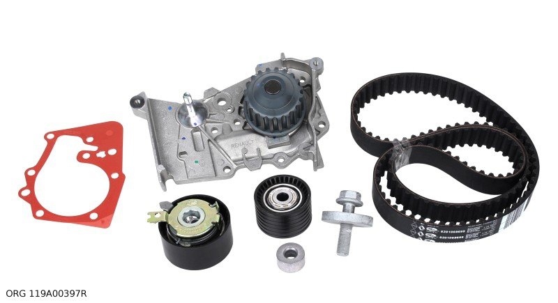 Original Pompe à eau + de courroie de distribution Renault 1.4/1.6 16V K4J/K4M , 119A00397R , 130C17529R , 210100753R