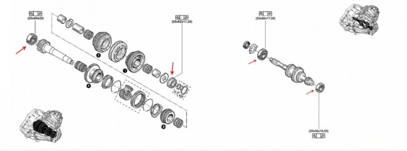 NEUF : Kit de réparation SNR Roulements de boîte de vitesses x15 TRAFIC OPEL MOVANO RENAULT MASTER 2010- Boîte PK6 PF6