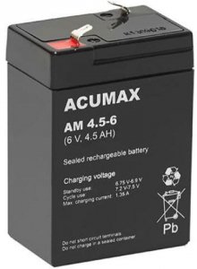 Akumulator AGM ACUMAX serii AM 6V 4,5Ah